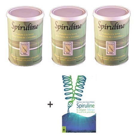 Acheter spiruline brindilles  et le livre l'algue bleue de santé et de prévention