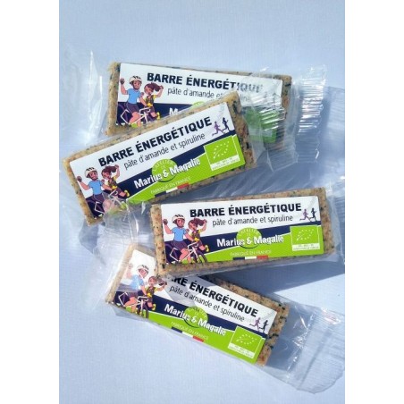 Lot de 4 barres énergétiques bio spiruline-amande