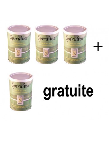 spiruline paillettes 3 boîtes 100 g + 1 gratuite