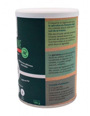 spiruline bio brindille 100 g riche en fer