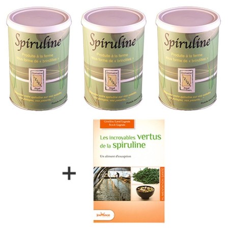 Lot de 3 boites de brindilles et livre les incroyables vertus de la spiruline