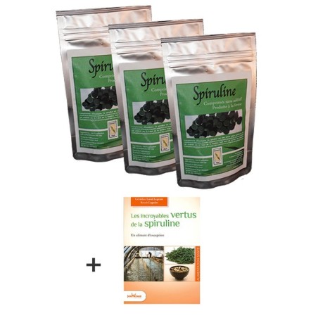 Spiruline comprimés et livre les incroyables vertus de la spiruline