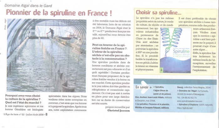Le Domaine Algal, pionnier de la spiruline en France