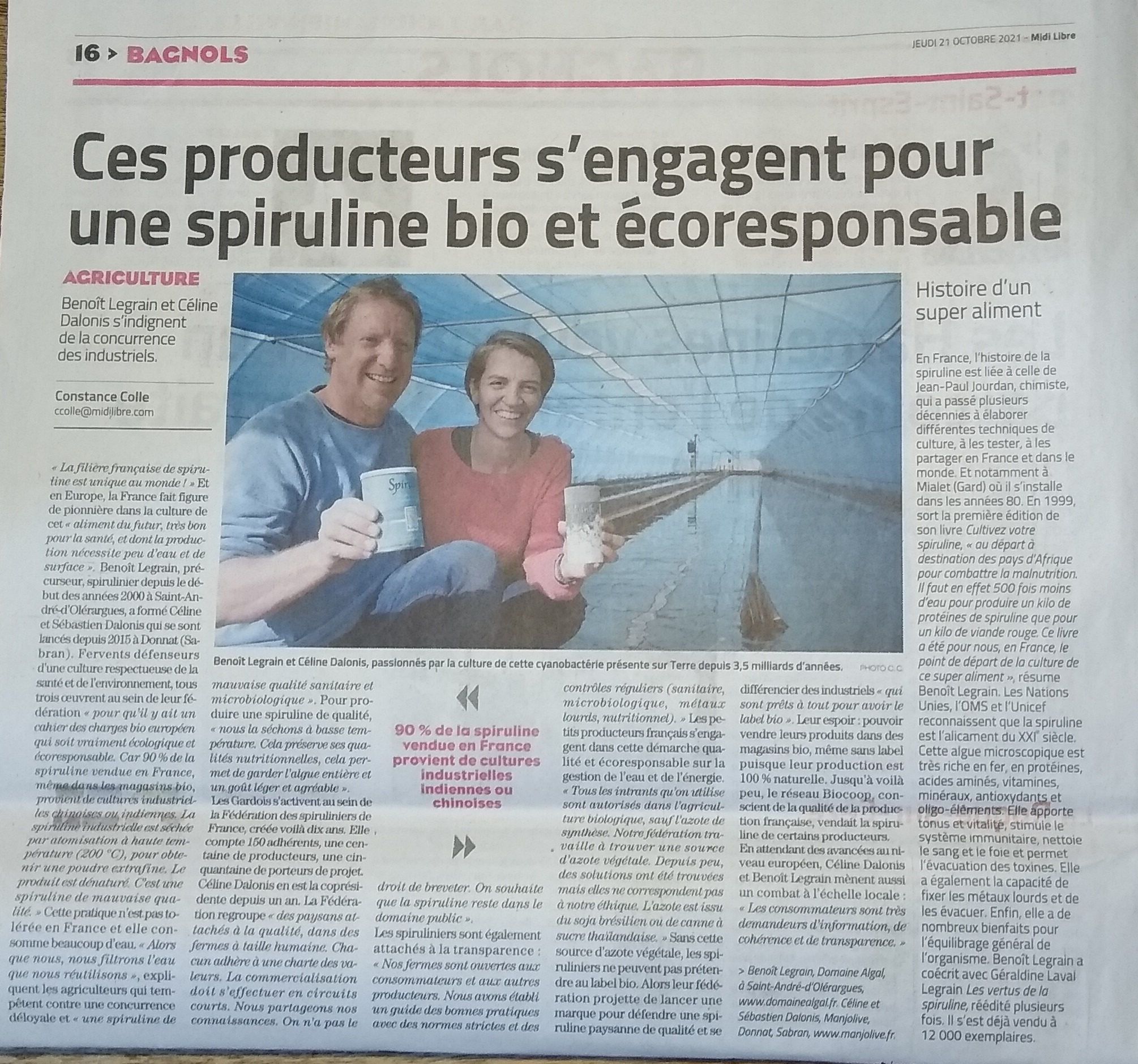 Spiruline Bio et écoresponsable en France