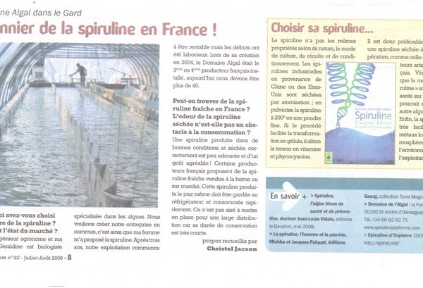 Le Domaine Algal, pionnier de la spiruline en France