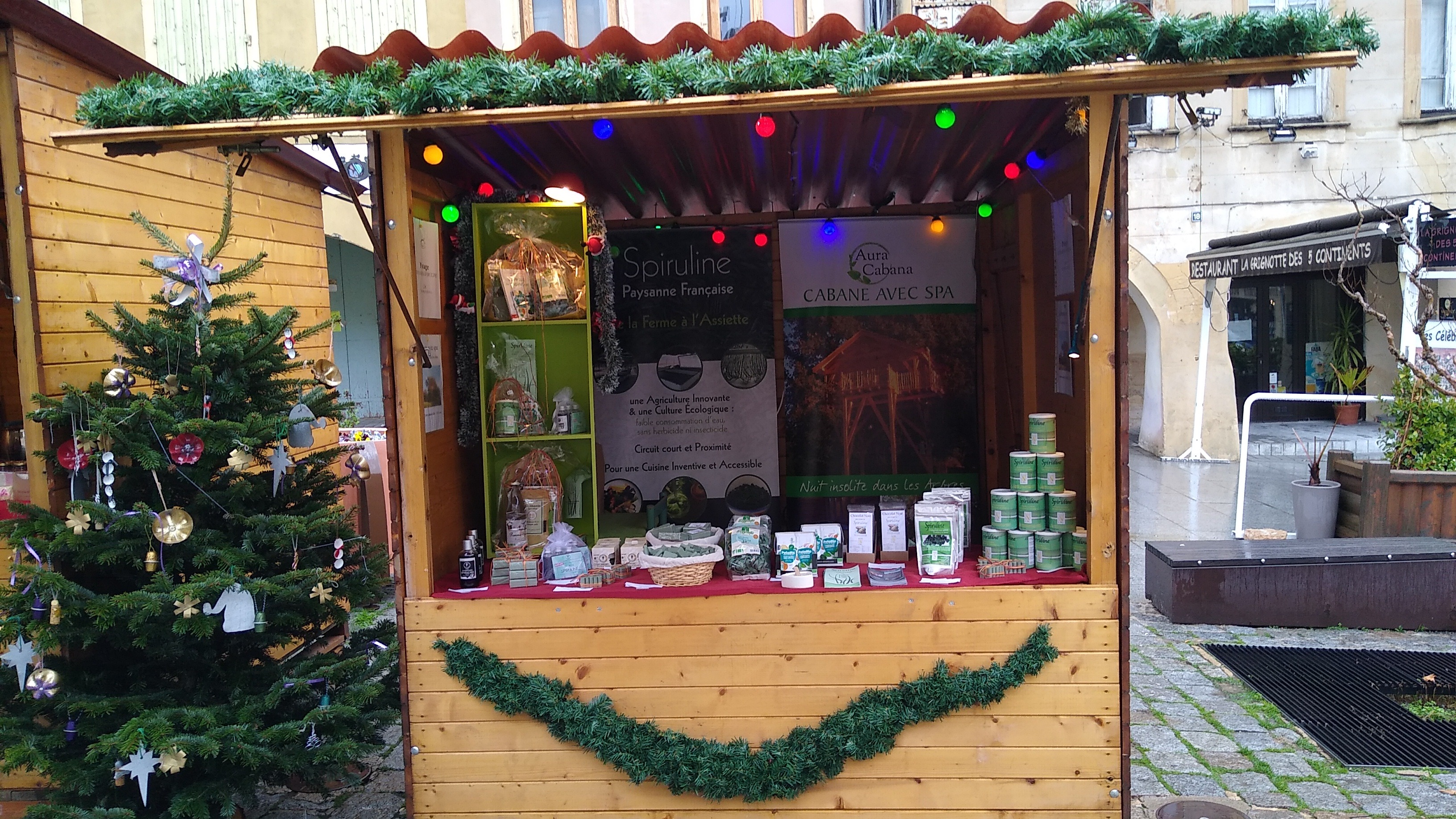 Spiruline et marché de Noël à Bagnols sur Cèze
