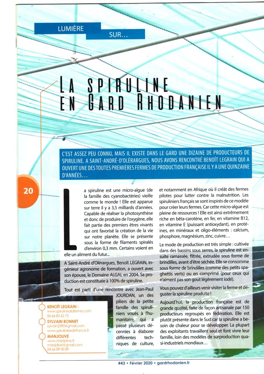 Présentation de la spiruline en Gard Rhodanien - Direct agglo février 2020